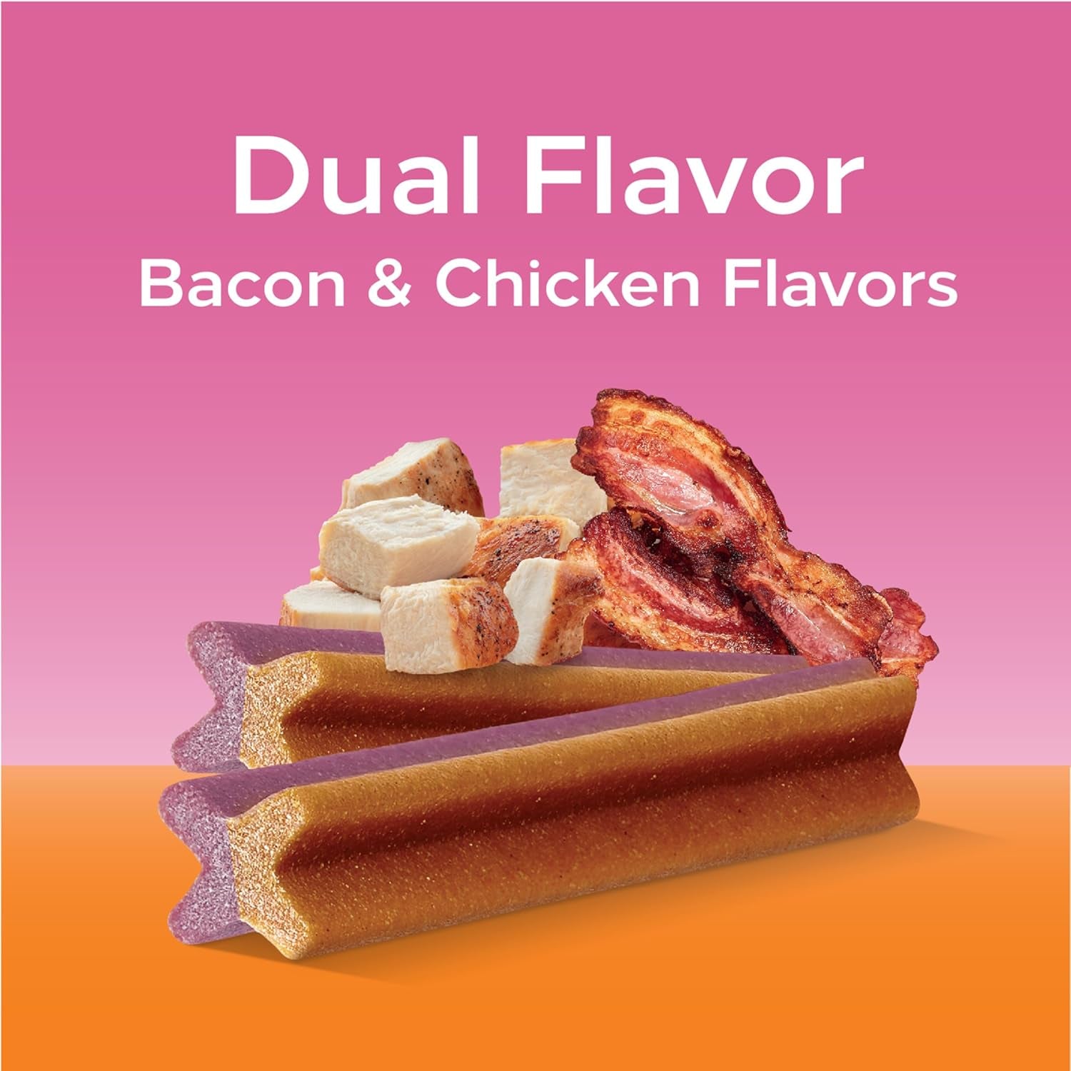 Dentastix Dual Flavor Small Breed Dog Treats, Bacon & Chicken, 17.78 Oz. Bag (84 Treats, Pack of 1)