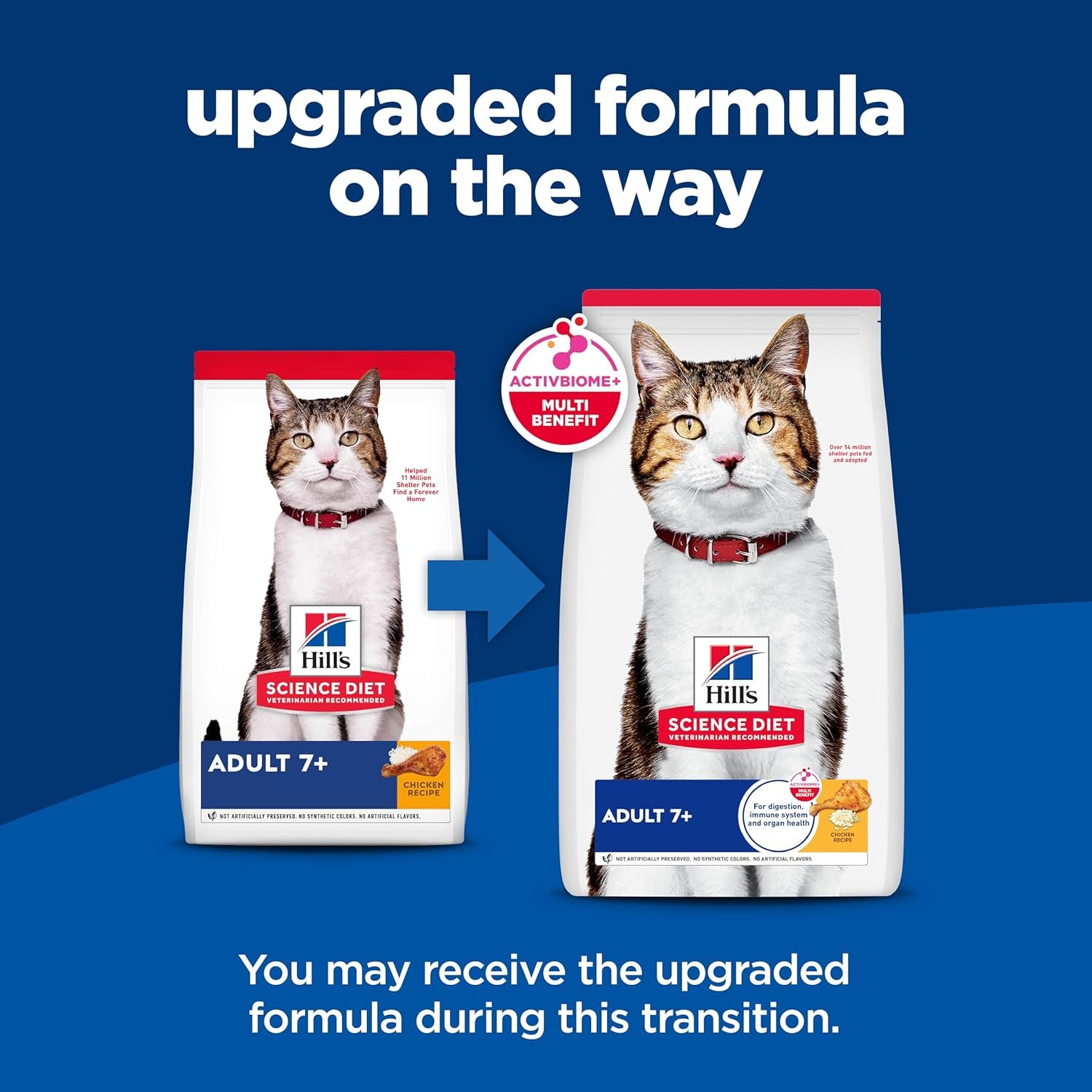 Adult 7+, Senior Adult 7+ Premium Nutrition, Dry Cat Food, Chicken Recipe, 4 Lb Bag