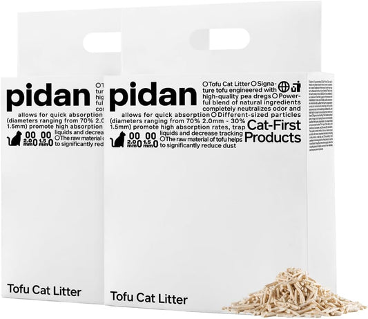 Tofu Cat Litter Clumping,Flushable,Ultra Absorbent and Fast Drying, 100% Natural Ingredients Litter,Solubility in Water,Really Dust-Free,Less Scattering (5.3Lb×2Bags)