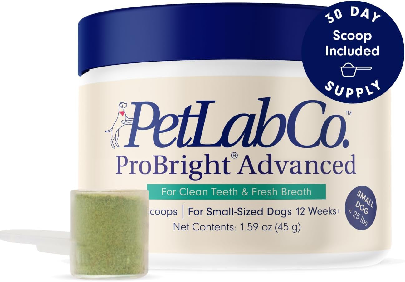 Probright Advanced Dental Powder - Dog Breath Freshener - Teeth Cleaning Made Easy – Targets Tartar & Bad Breath - Packaging May Vary - Formulated for Small Dogs