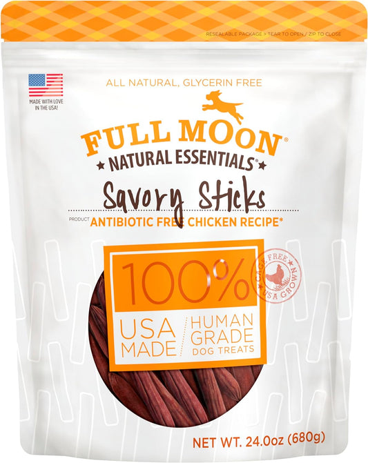 All Natural Human Grade Dog Treats, Essential Chicken Savory Sticks, 24 Ounce