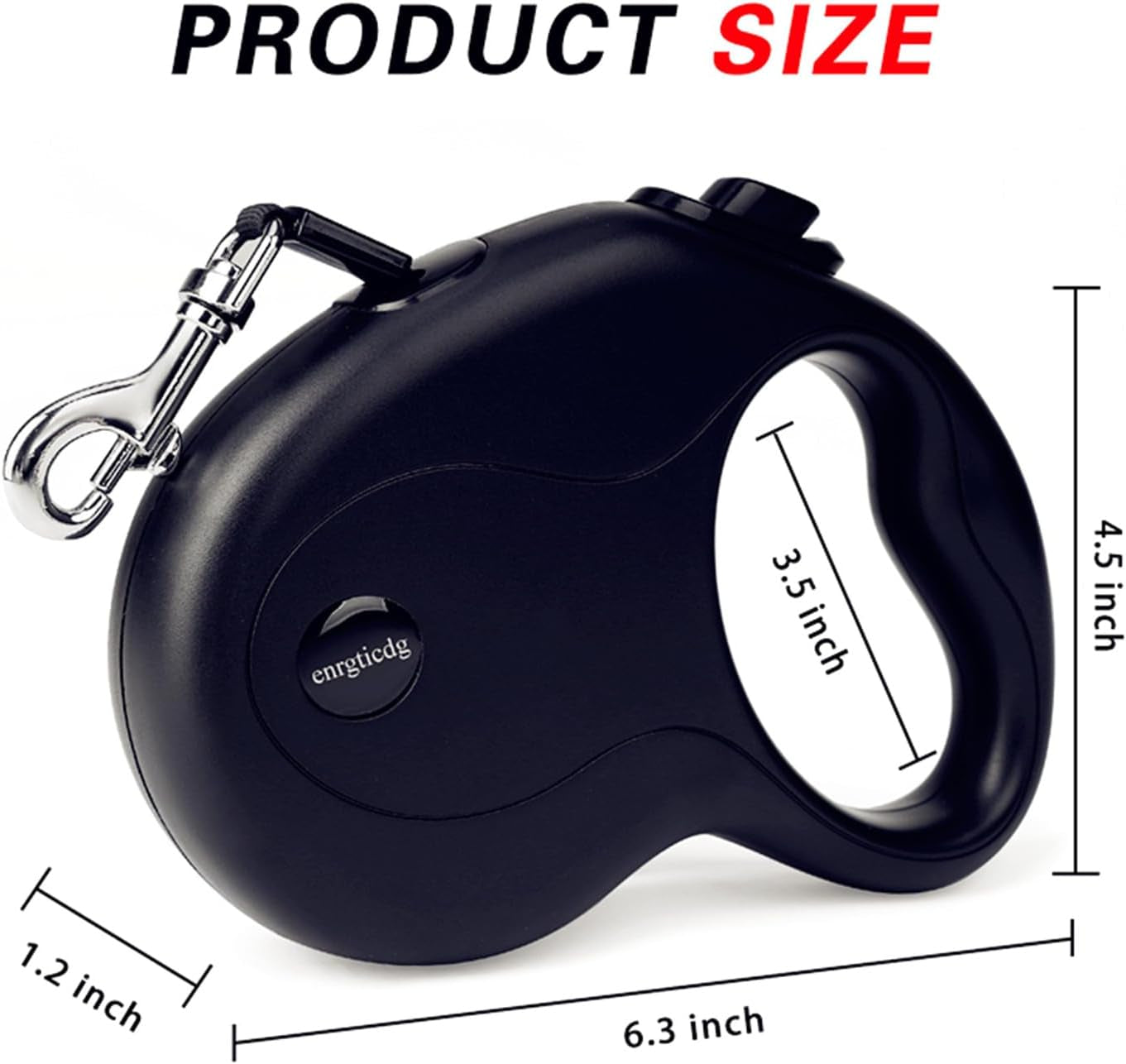 16Ft Retractable Dog Leash,Light Weight Leash for Small to Medium Dogs/Cats up to 50Lbs,Stainless Steel Spring Strong Nylon Tape, Tangle Free, One-Handed Brake.(Black)