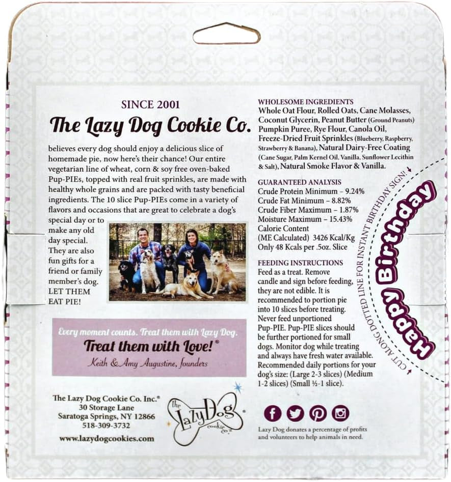 The Lazy Dog Pup-Pie - Original Pup-Pie - Happy Birthday Dog Treat for a Special Dog, 5 Oz.