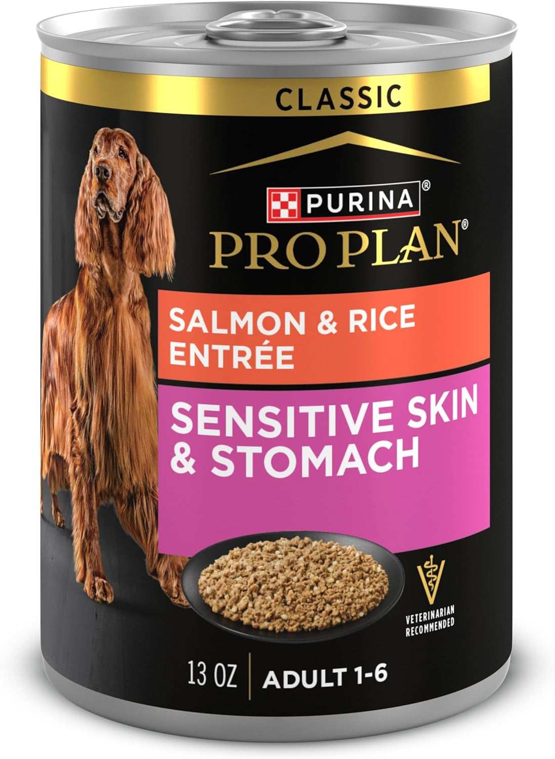 Sensitive Skin and Stomach Dog Food Wet Classic Pate Salmon and Rice Entrée - (Pack of 12) 13 Oz. Cans