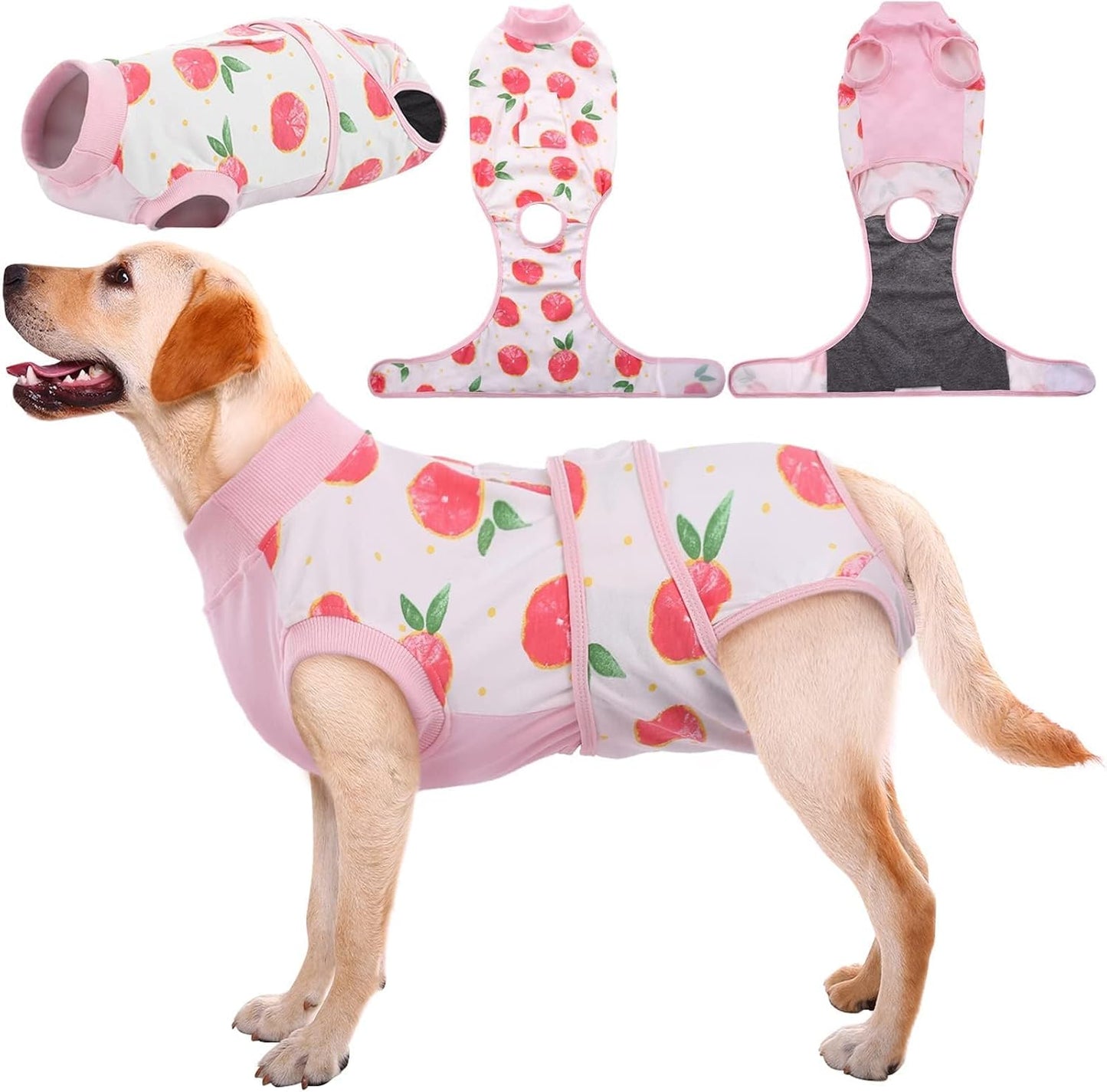 Dog Onesie for Surgery Female, Surgical Onesie for Dogs, Female & Male Post-Op Wear, Recovery Suit for Dogs after Surgery Breathable Pet Surgery Suit, Pink XL