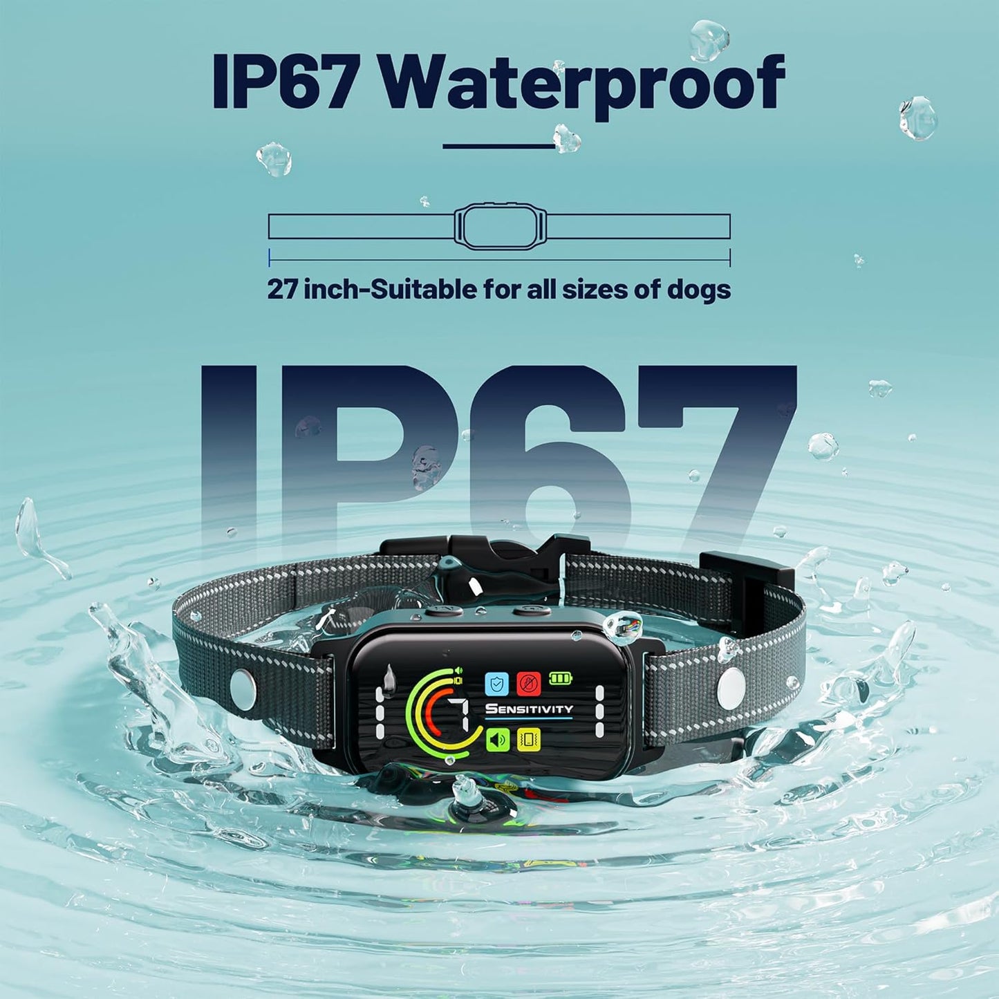 Dog Bark Collar 2 Pack, Bark Collar for Large Medium Small Dogs 8-120Lbs, AUTO Barking Collar, Bark Training Collar with 7-Level Sensitivity + 5 Safety Modes Humane Training System