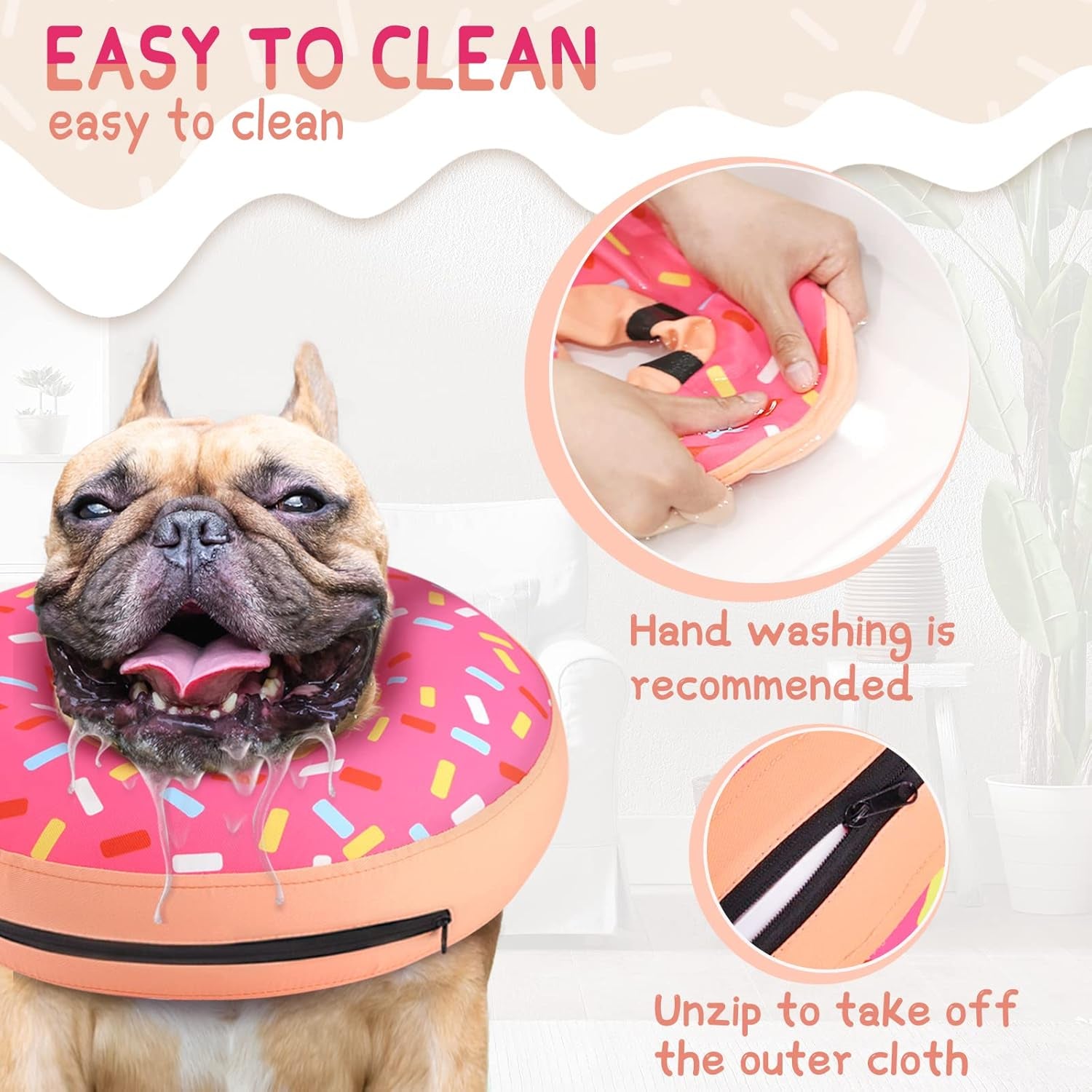 Inflatable Dog Cone Collar Alternative after Surgery, Dog Neck Donut Collar Recovery E Collar for Neuter, Soft Pet Cone for Small Medium Large Dogs