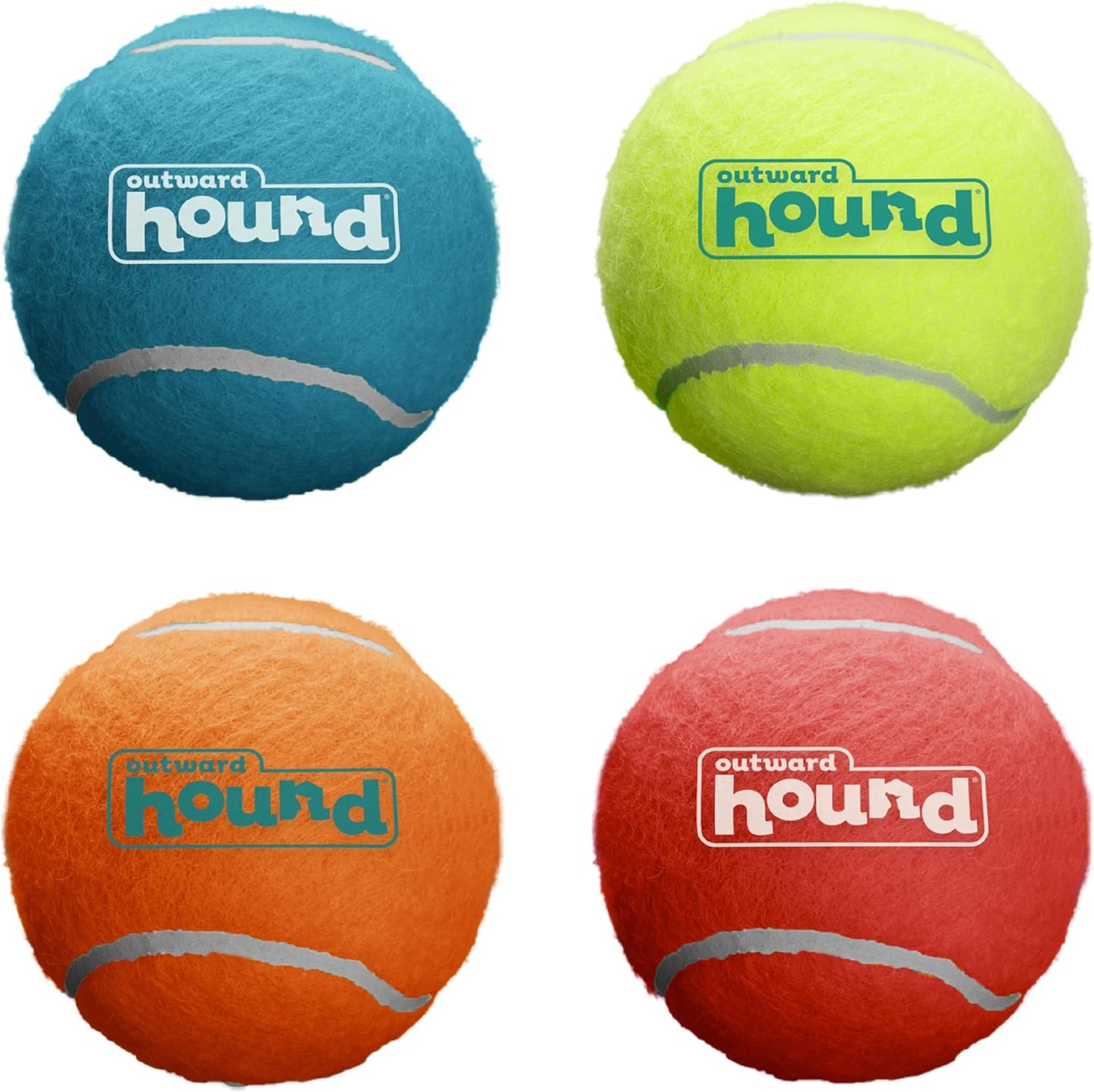 Squeaker Ballz, Interactive Dog Toy, Squeaky Tennis Ball, Durable Dog Toy for Fetch, Multi-Pack of 4, Medium