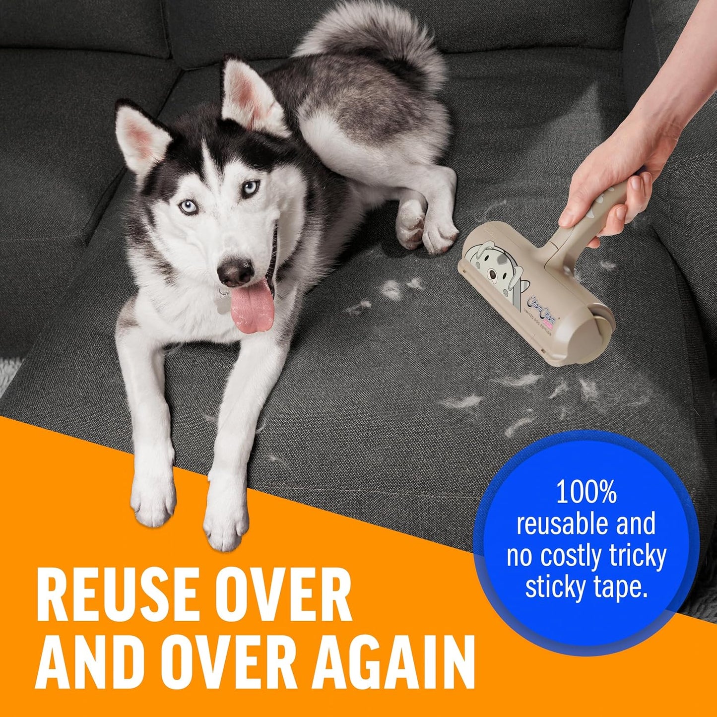 Pet Hair Remover - Reusable Dog and Cat Lint Rollers for Furniture, Couch, Car, and Clothes - Limited Dog Edition﻿