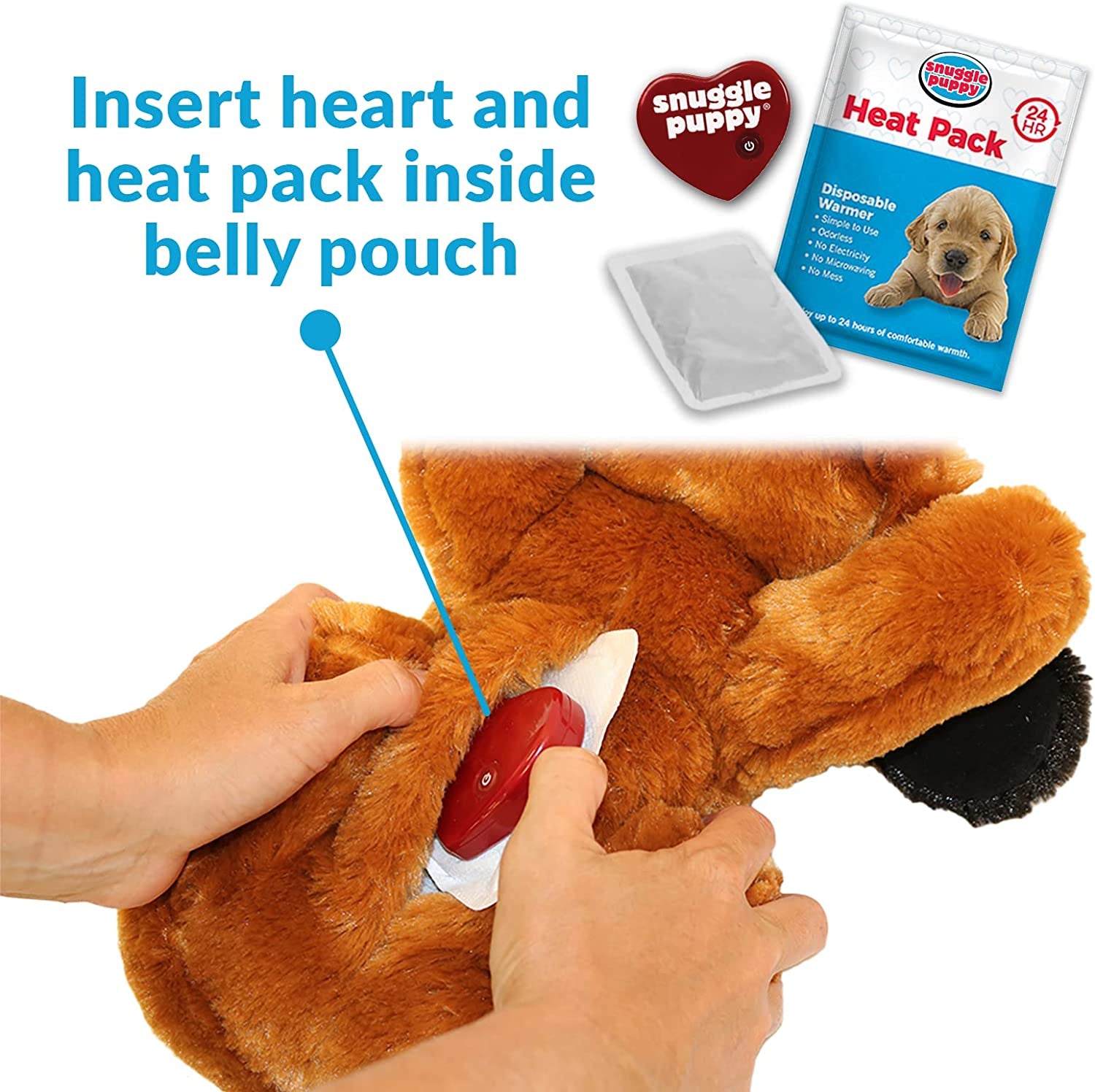 Original  Heartbeat Puppy Toy - Heartbeat Puppy for Dogs - Pet Anxiety Relief and Calming Aid - Comfort Dog Toy - Behavioral Training and Sleep Aid Cuddle Buddy - Crate Training Essential