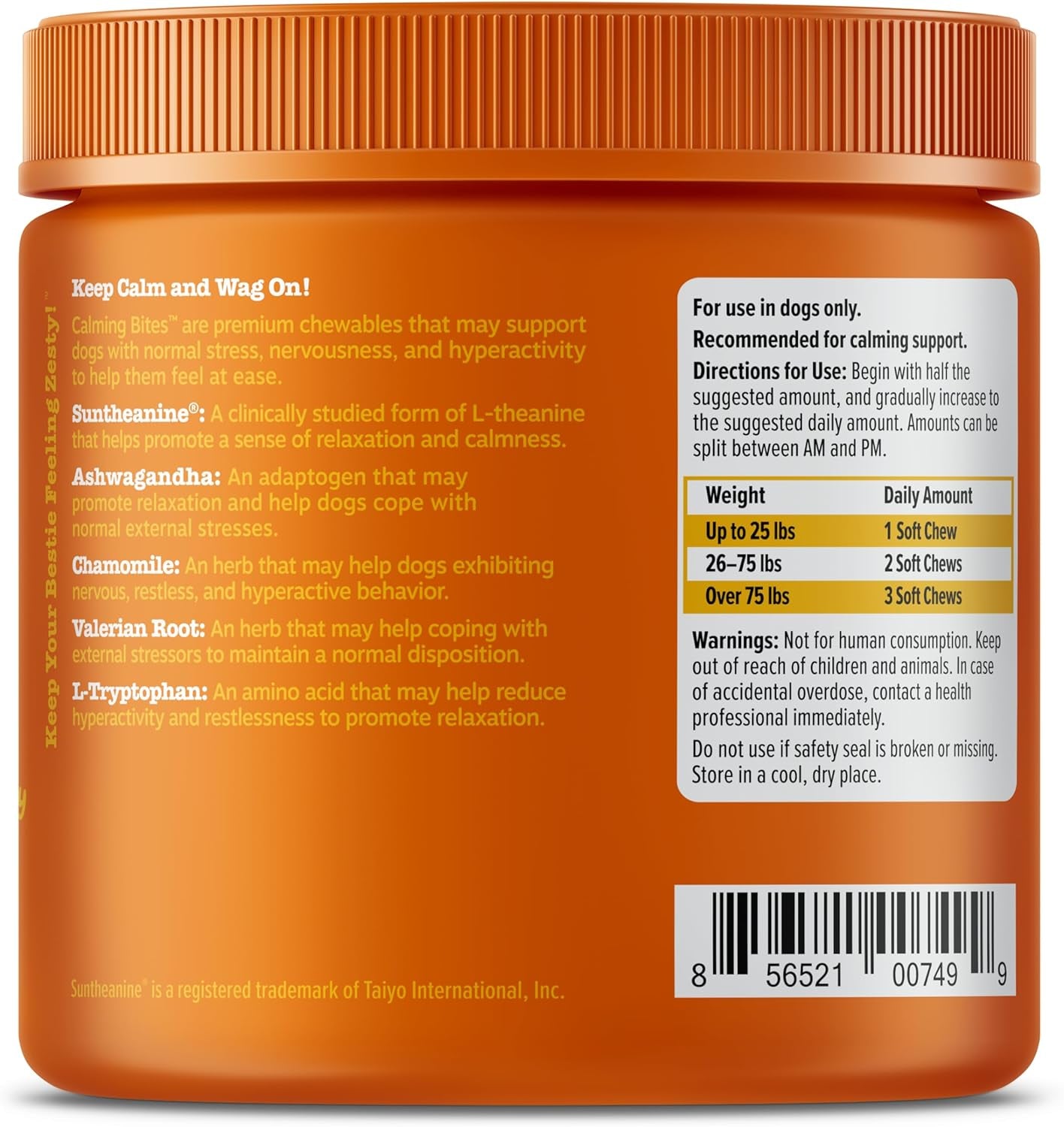 Calming Chews for Dogs - for Everyday Stress, Relaxation, Composure, and Separation Turkey 90 Count