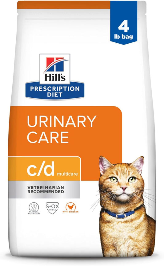 C/D Multicare Urinary Care with Chicken Dry Cat Food, Veterinary Diet, 4 Lb. Bag