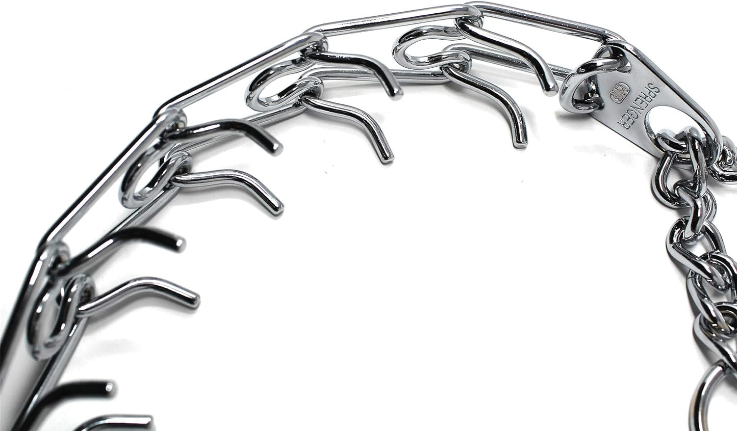 Prong Dog Training Collar, 22In X 3.0Mm (Neck Size up to 18In) Medium, Ultra-Plus Chrome Plated Steel Pet Pinch anti Pull Collar for Dogs Made in Germany