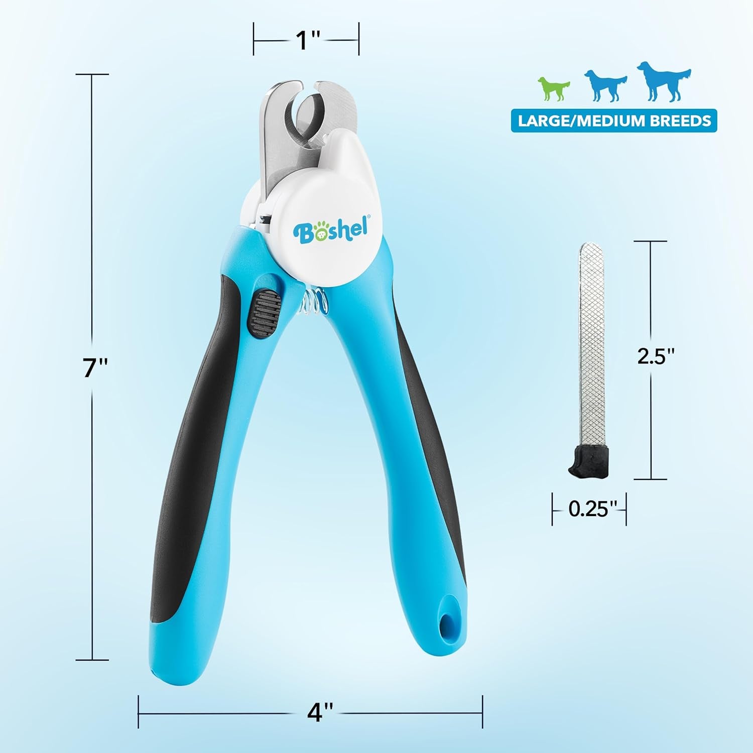 LED Large Dog Nail Clippers, Dog Nail Trimmers for Large Breed with Quick Sensor, Dogs Trimmer with Light & Safety Guard, Sharp Pet Nails Clipper, Pet Claw Clippers, Pets Toenail Cutter & File