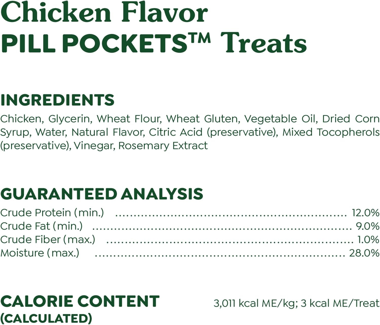 Feline Pill Pockets for Cats Natural Soft Cat Treats, Chicken Flavor, 1.6 Oz. Pouch (45 Treats)