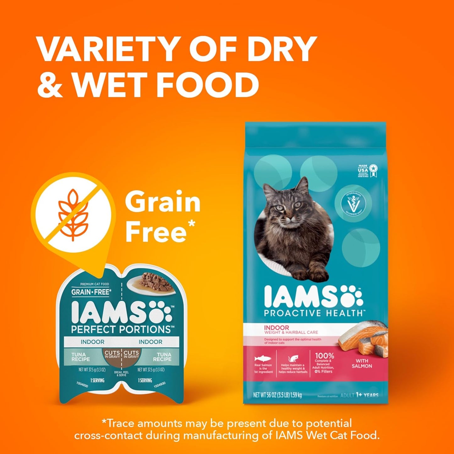 Perfect Portions Indoor Adult Wet Cat Food Cuts in Gravy Variety Pack, Salmon and Tuna Recipes, 2.6 Oz. Easy Peel Twin-Pack Trays (12 Count, 24 Servings)