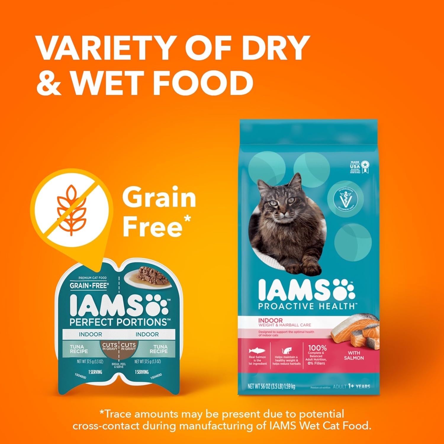 Perfect Portions Indoor Adult Wet Cat Food Cuts in Gravy Variety Pack, Salmon and Tuna Recipes, 2.6 Oz. Easy Peel Twin-Pack Trays (12 Count, 24 Servings)