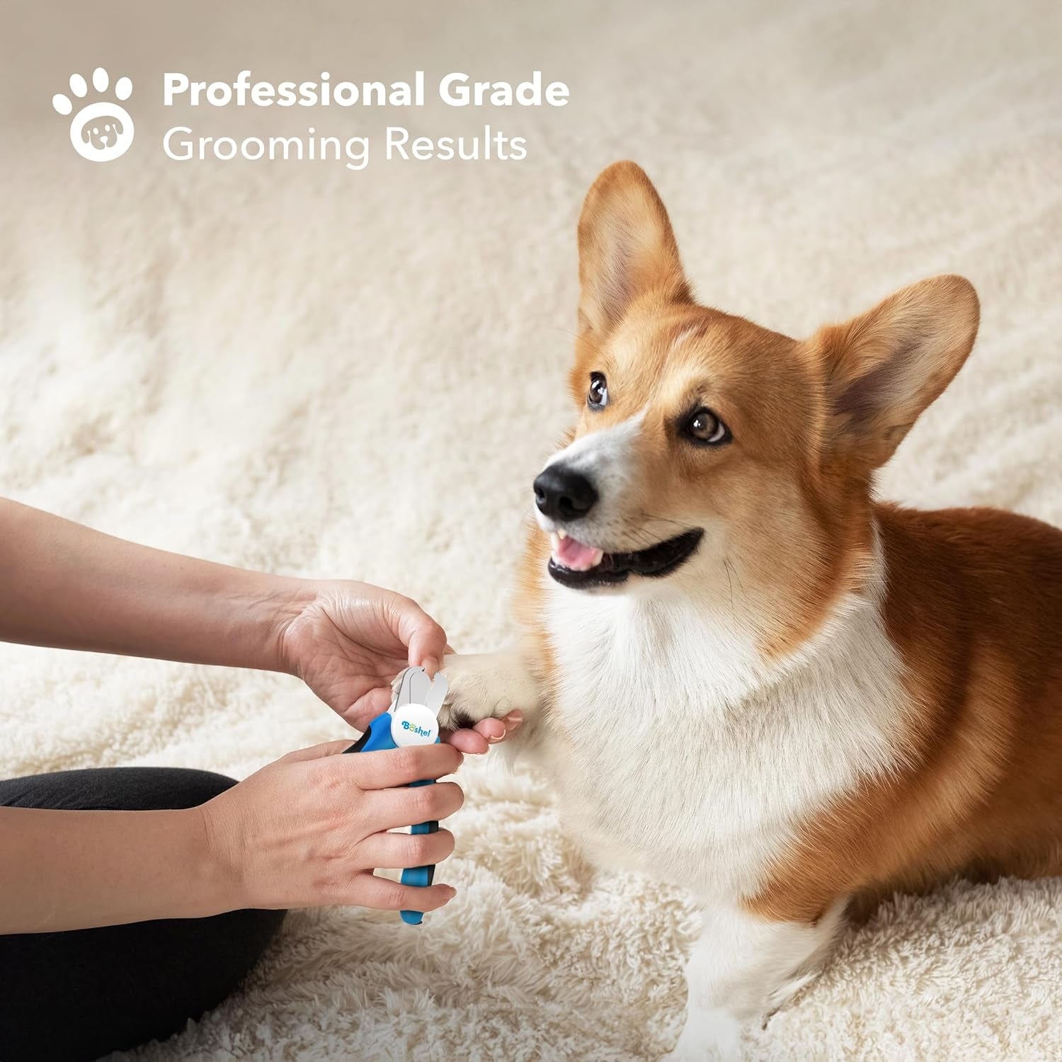 LED Large Dog Nail Clippers, Dog Nail Trimmers for Large Breed with Quick Sensor, Dogs Trimmer with Light & Safety Guard, Sharp Pet Nails Clipper, Pet Claw Clippers, Pets Toenail Cutter & File