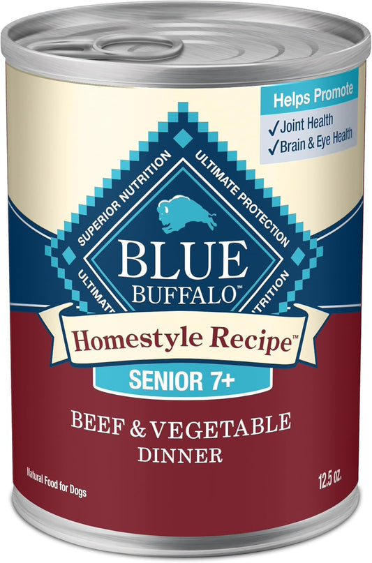 Homestyle Recipe Senior Wet Dog Food, Made with Natural Ingredients, Beef Dinner with Garden Vegetables, 12 Pack