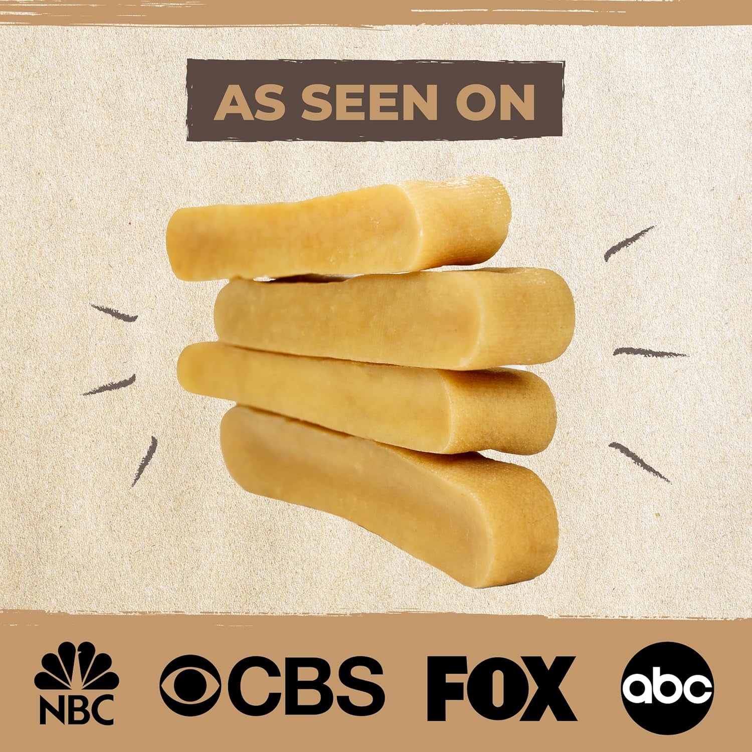 Yak Cheese Chews for Dogs | All-Natural Long Lasting Pet Treats. Odorless and Great for Oral Health. Limited-Ingredient Chews for Puppies & Power-Chewers (Large, 8 Pack)