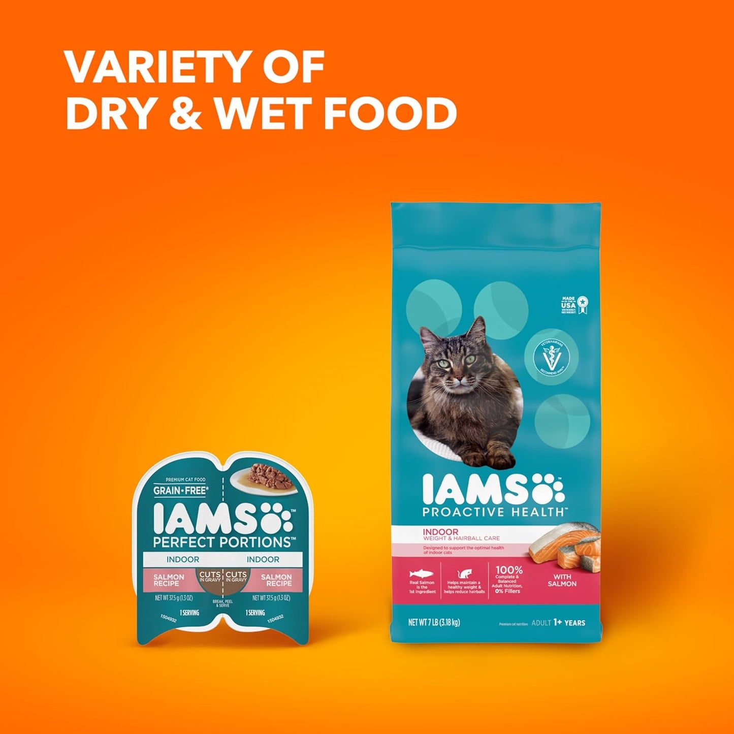 Proactive Health Indoor Weight Control & Hairball Care Adult Dry Cat Food, Salmon Recipe, 16 Lb. Bag