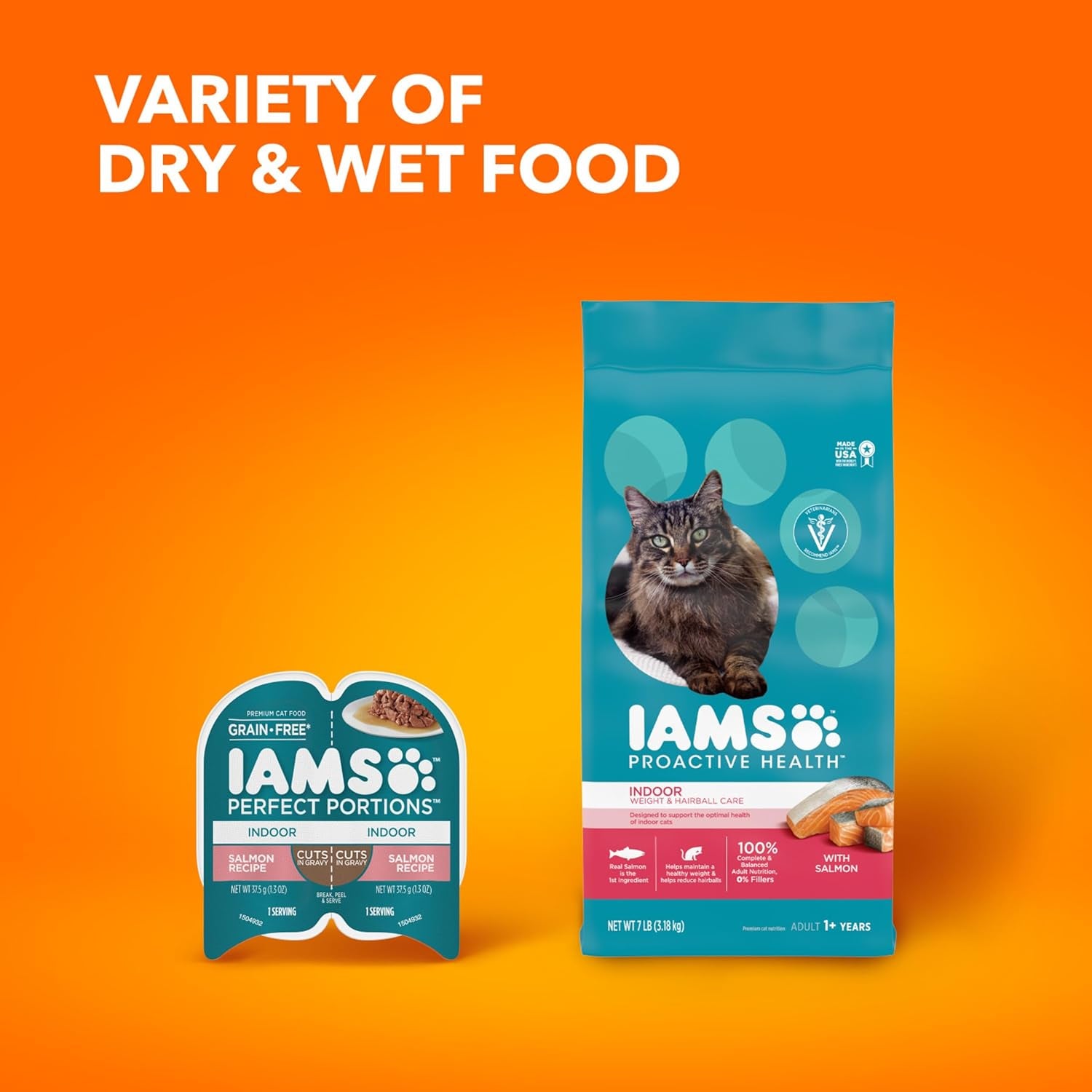 Proactive Health Indoor Weight Control & Hairball Care Adult Dry Cat Food, Salmon Recipe, 16 Lb. Bag