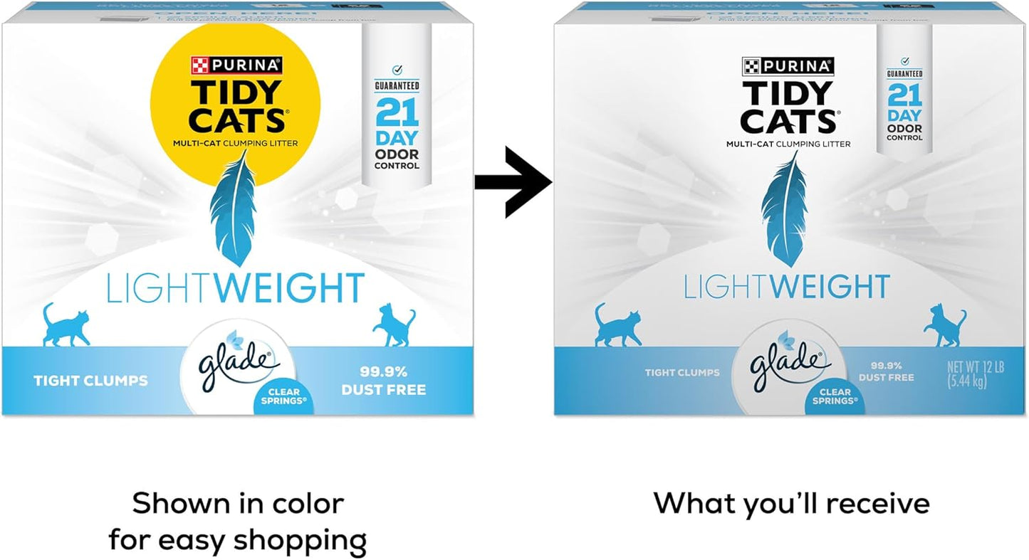 Purina  Lightweight with Glade Clear Springs Multi-Cat, Clumping, Low Dust, Scented Cat Litter - 12 Lb. Box