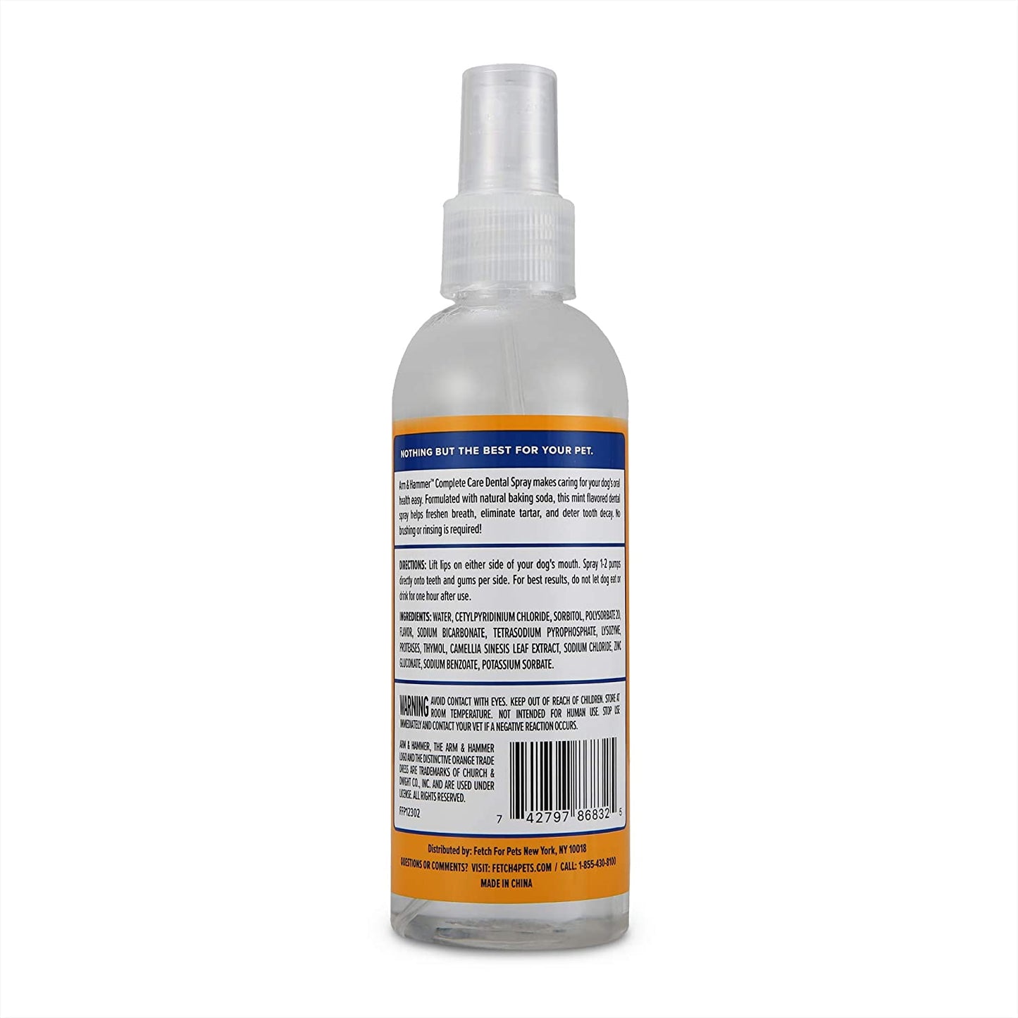 Complete Care Dog Dental Spray, 6 Fl Oz | Mint Flavor Dog Dental Spray for Easy Brushless Cleaning | Baking Soda Enhanced Formula for Fresh Breath and Tartar Control