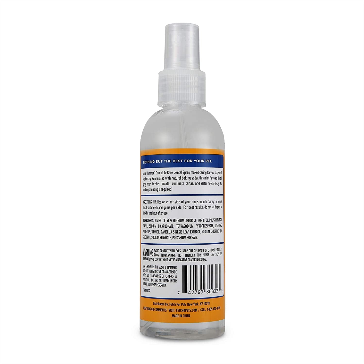 Complete Care Dog Dental Spray, 6 Fl Oz | Mint Flavor Dog Dental Spray for Easy Brushless Cleaning | Baking Soda Enhanced Formula for Fresh Breath and Tartar Control