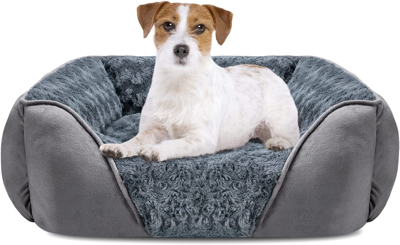 Dog Bed Medium Size Dog, Orthopedic Warming Soft Calming Sleeping Puppy Bed Durable Pet Bed with Anti-Slip Bottom