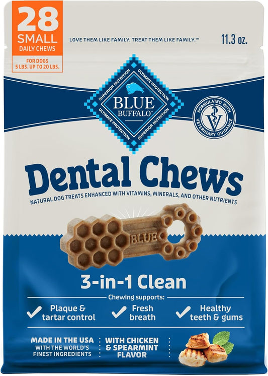 Dental Chews Small Natural Dog Treats, Chicken & Spearmint 11.3-Oz Bag (28 Count)