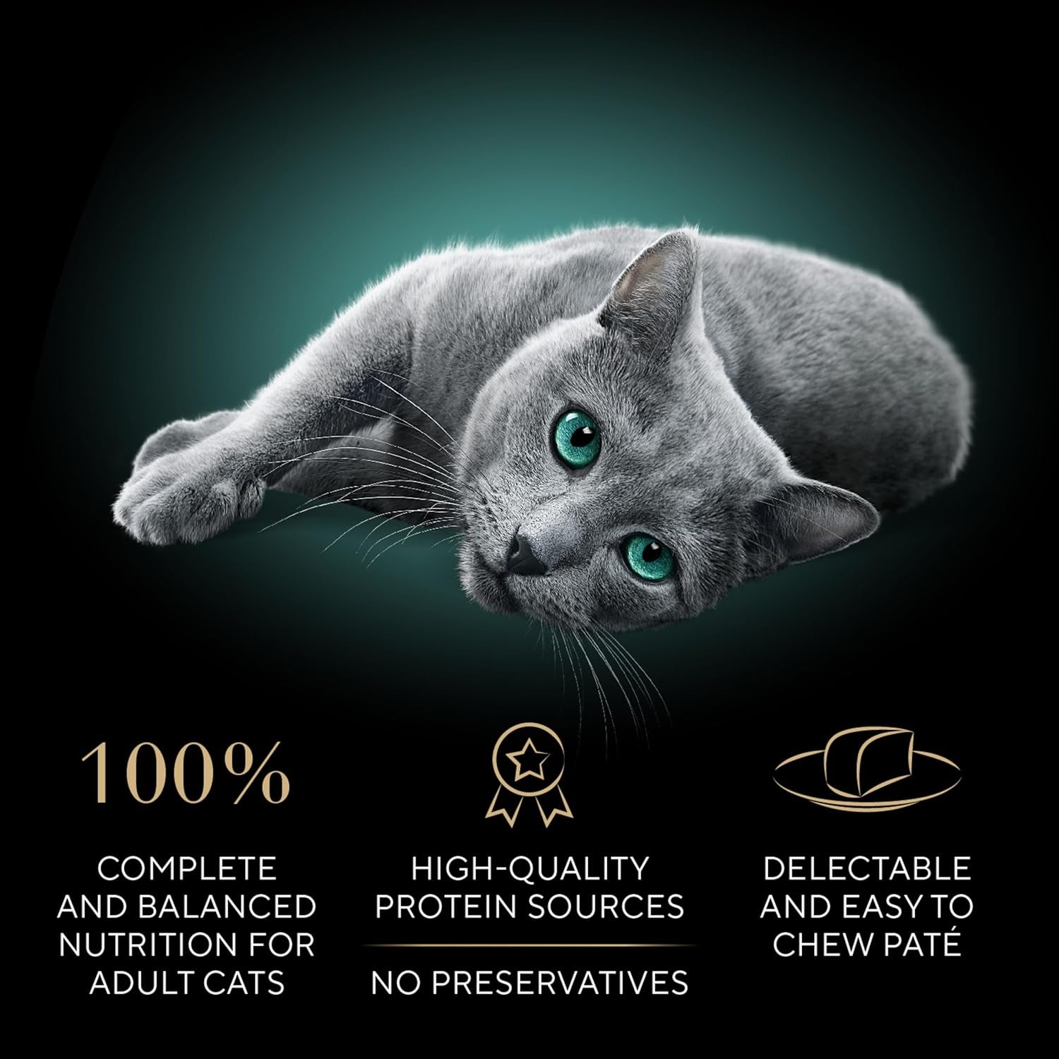 Perfect Portions Wet Cat Food Pate Savory Chicken Entree, Tender Beef Entree, and Tender Whitefish and Tuna Entree, 2.6 Oz. Twin-Pack Trays (36 Count, 72 Servings)