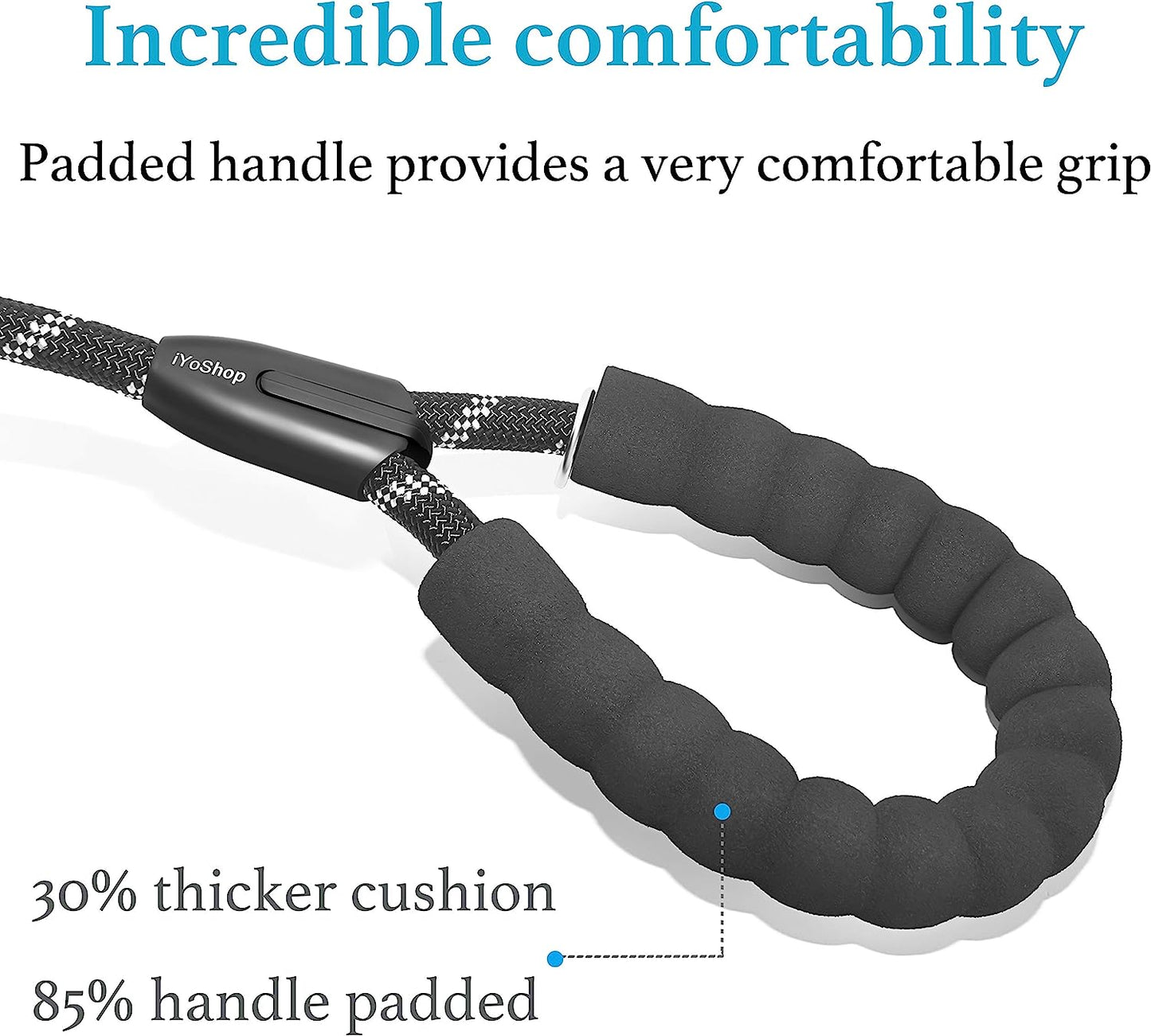 Dual Dog Leash - 360° Swivel, No Tangle Walking Leash with Shock Absorbing Bungee for Two Dogs (Medium, 8-35 Lbs, Black)
