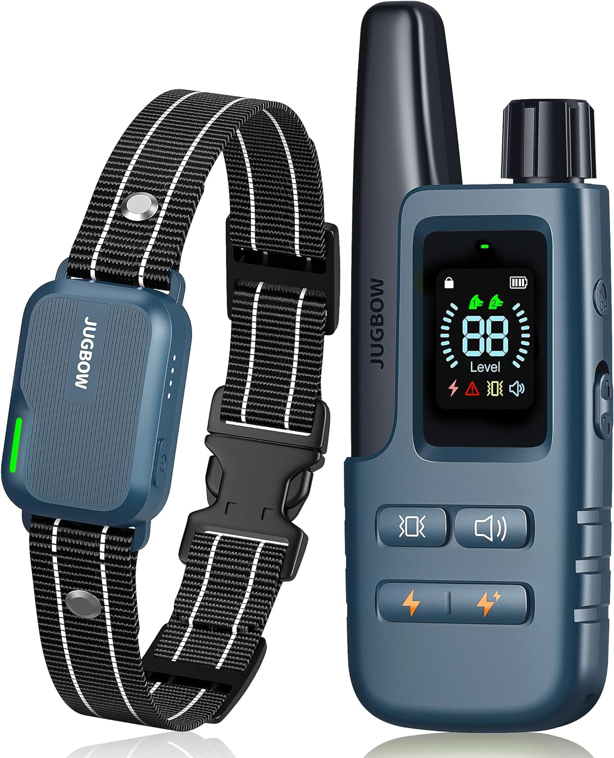 Dog Shock Collar - 4200FT Dog Training Collar with Remote IPX7 Waterproof Electric Collar with 4 Training Modes, Security Lock, Rechargeable E-Collar for All Breeds, Sizes Cyan Blue