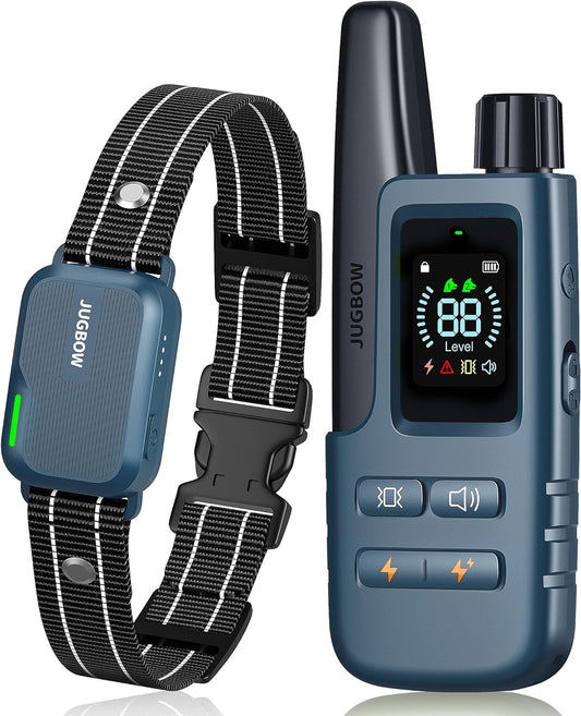 Dog Shock Collar - 4200FT Dog Training Collar with Remote IPX7 Waterproof Electric Collar with 4 Training Modes, Security Lock, Rechargeable E-Collar for All Breeds, Sizes Cyan Blue