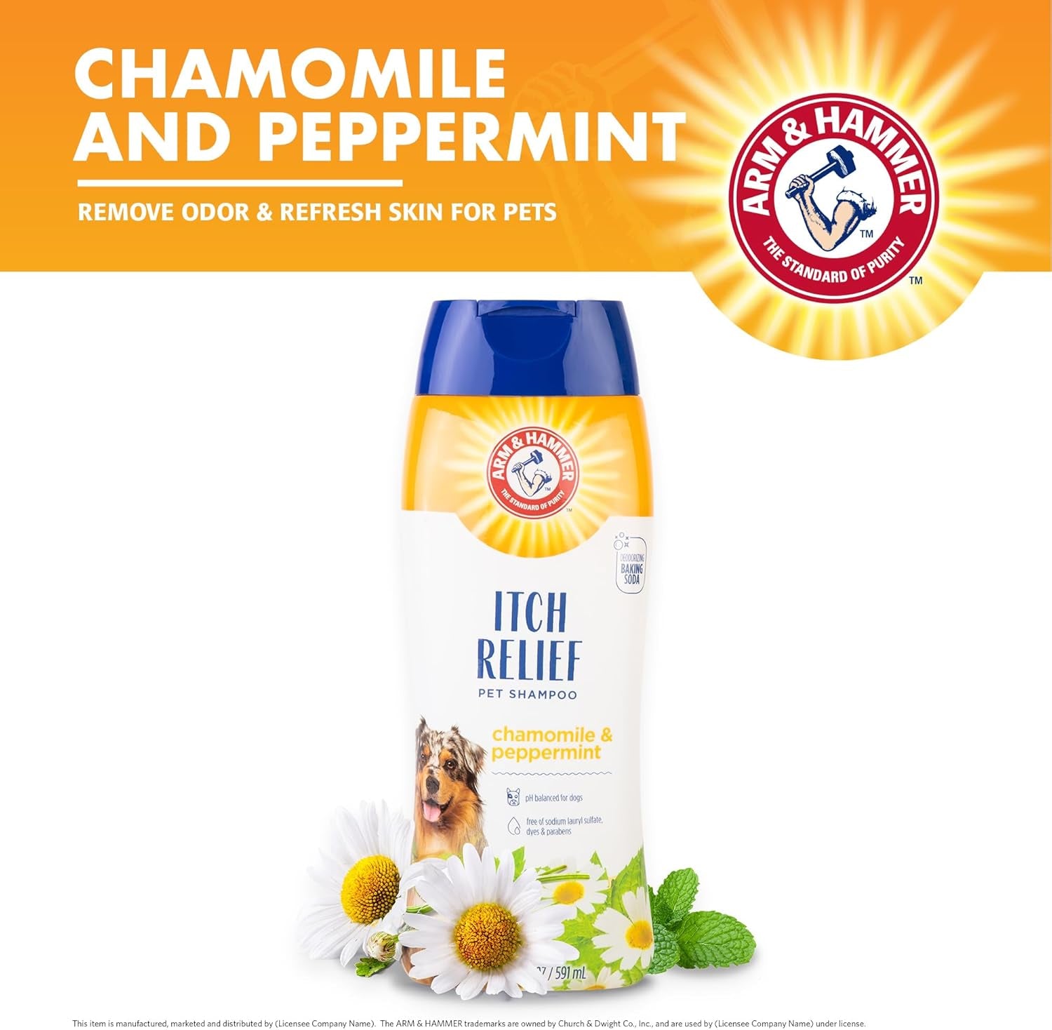 for Pets Itch Relief Shampoo, 20Oz Chamomile and Peppermint Scent | Professional Quality Dog Itch Shampoo, Free of Sodium Lauryl Sulfate & Parabens