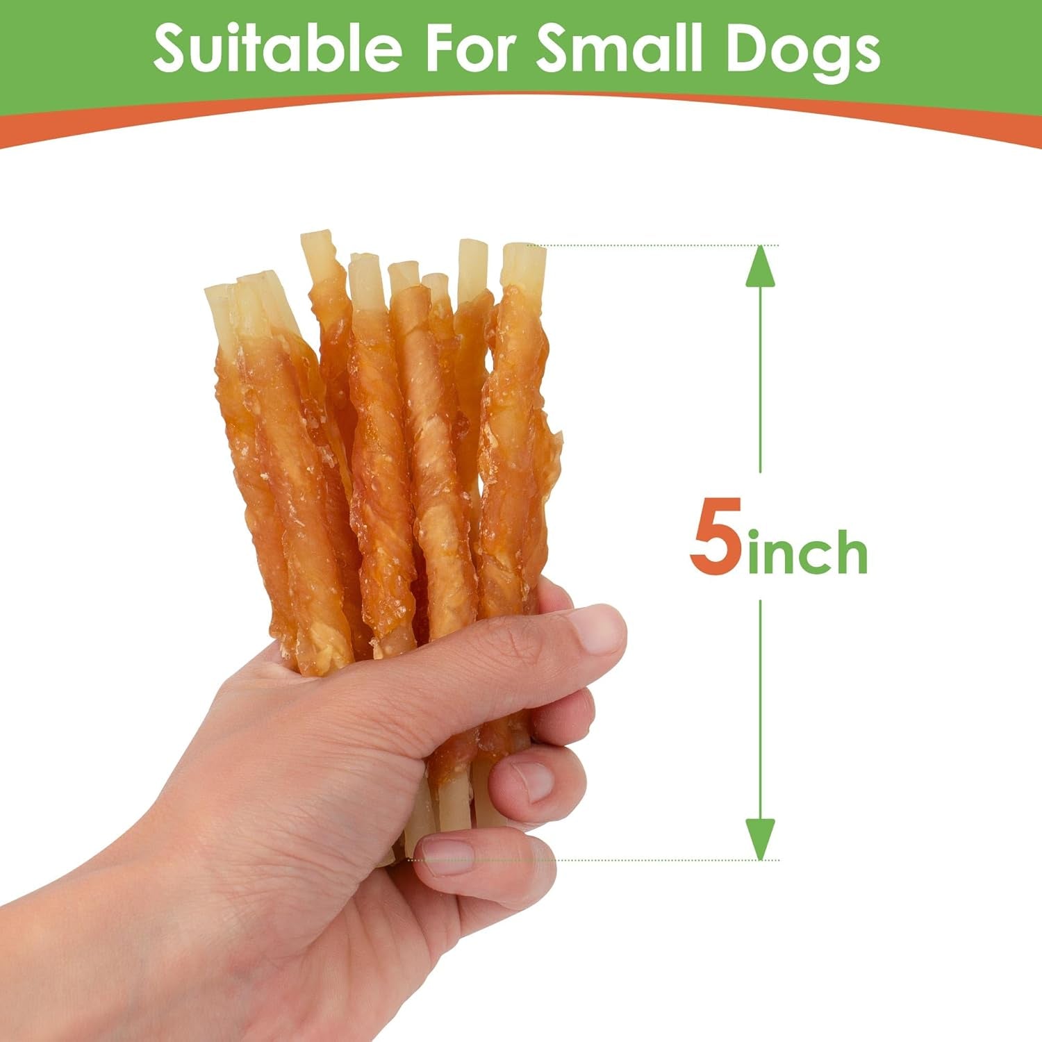 Rawhide Free Dog Treats Chicken Wrapped Cod Sticks for Small Dogs Healthy Training Treats Soft Snacks (14.11 Ounce -Pack of 1)