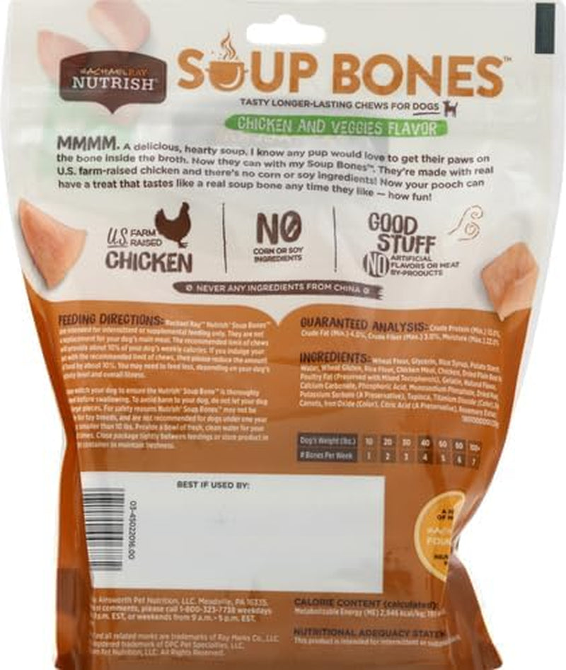 Rachael Ray  Soup Bones Dog Treats, Chicken & Veggies Flavor, 6 Bones