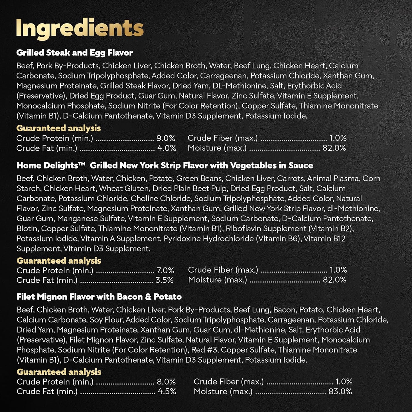 Wet Dog Food Steak Lovers Variety Pack with Real Meat, 3.5 Oz. Trays (36 Count, Pack of 1)