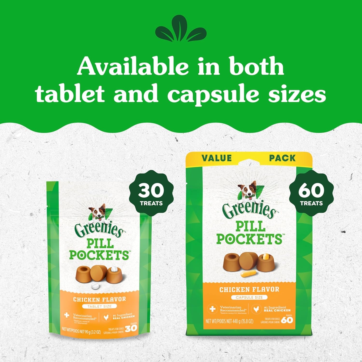 Pill Pockets for Dogs Small Size, Soft Dog Treats, Chicken Flavor, 3.2 Oz. Pouch (30 Treats)