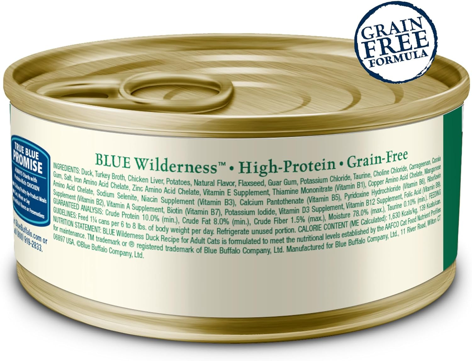 Wilderness Natural High-Protein Grain-Free Wet Food for Adult Cats, Duck Paté, 3-Oz. Cans, 24 Count