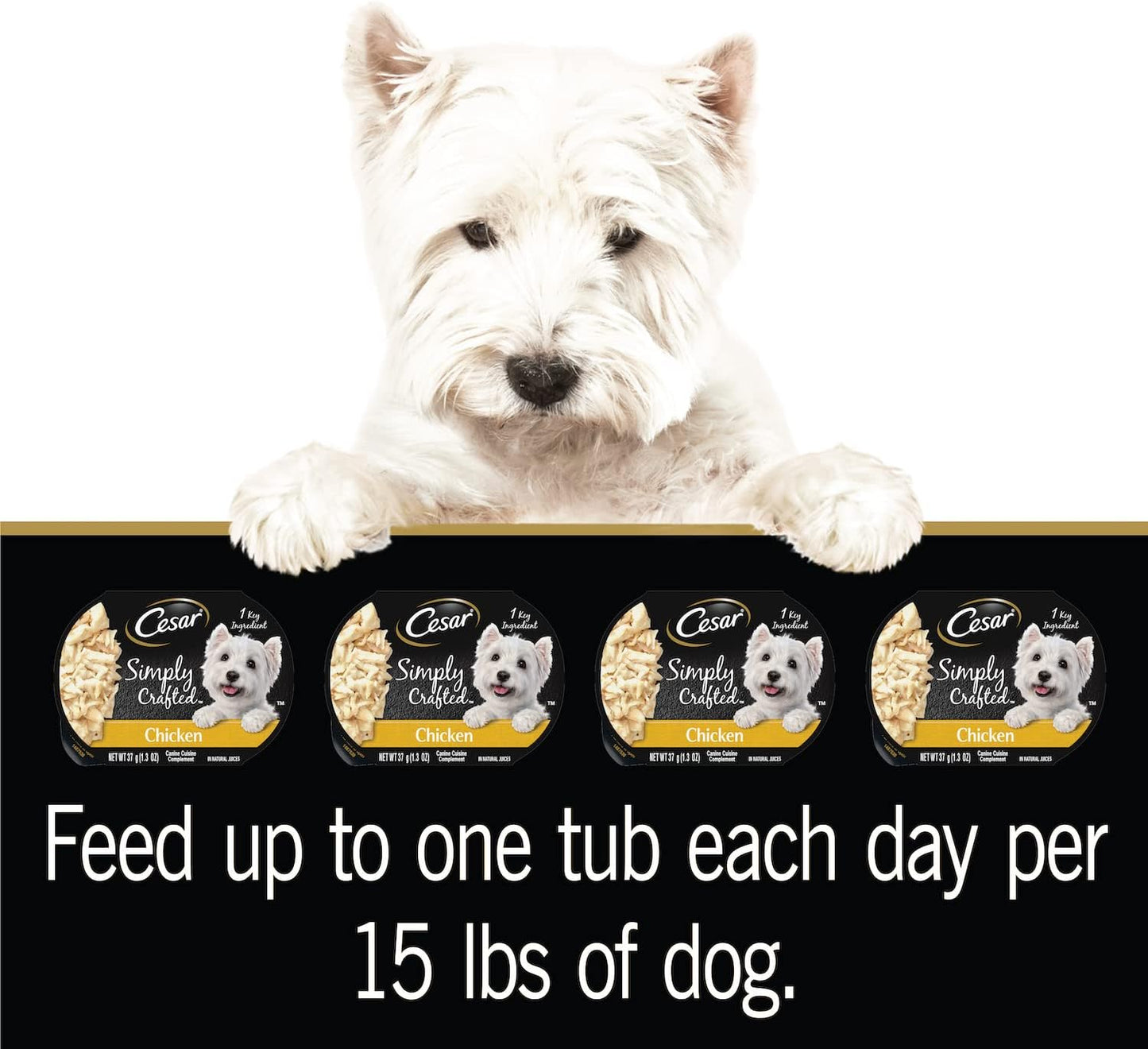 Simply Crafted Adult Wet Dog Food Meal Topper, Chicken, 1.3 Oz. Tubs (24 Count, Pack of 1)