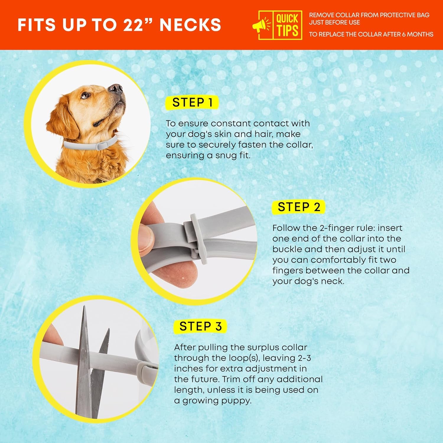 Flea and Tick Prevention Collars for Dogs: Effective Pet Flea Tick Treatment for Dog Collar - Adjustable Natural Flea Tick Collars for Extra Large, Medium, Small Dogs, Flea Tick Control for Puppies