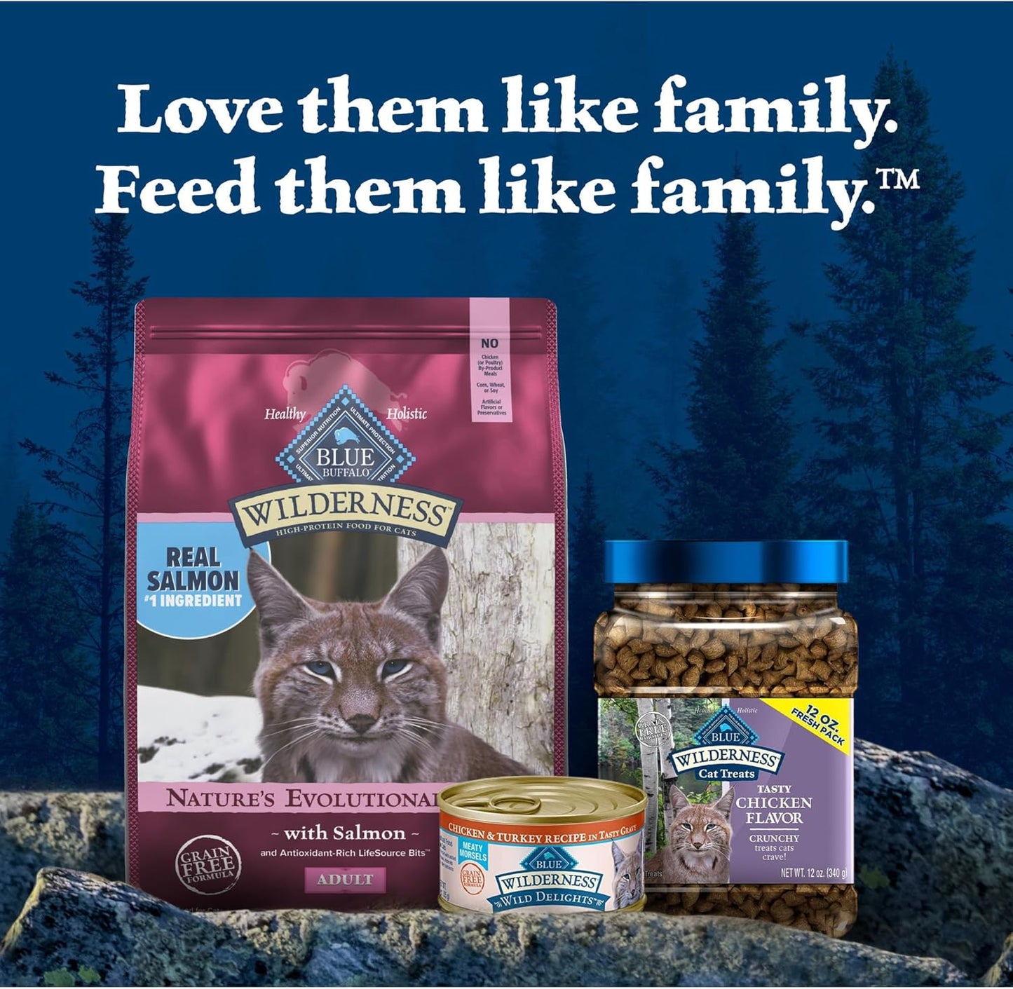 Blue Buffalo Wilderness Natural High Protein, Grain Free Dry Food for Adult Cats, Salmon, 11-Lb Bag