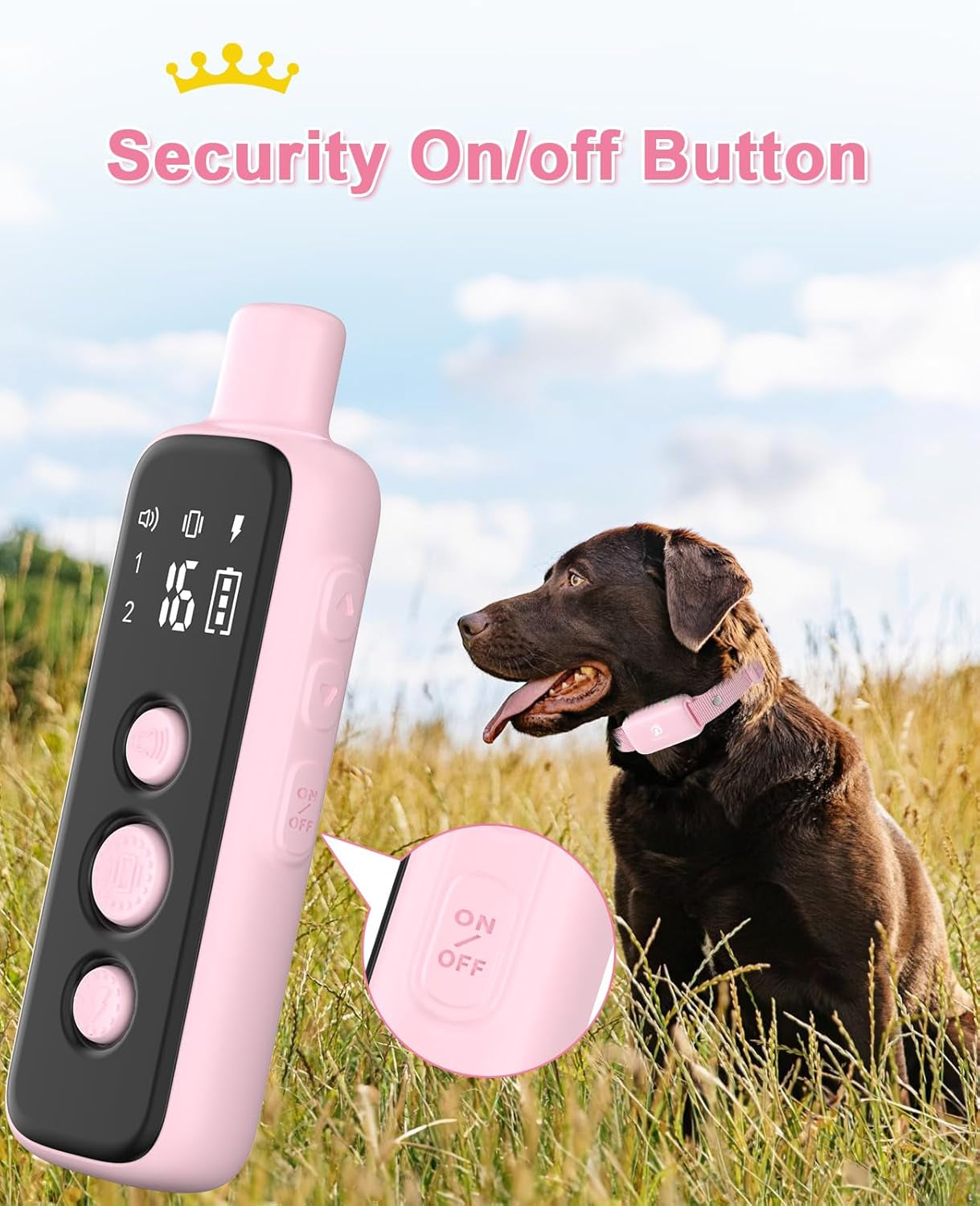 Shock Collar for Dogs - Waterproof Rechargeable Dog Electric Training Collar with Remote for Small Medium Large Dogs with Beep, Vibration, Safe Shock Modes (8-120 Lbs)