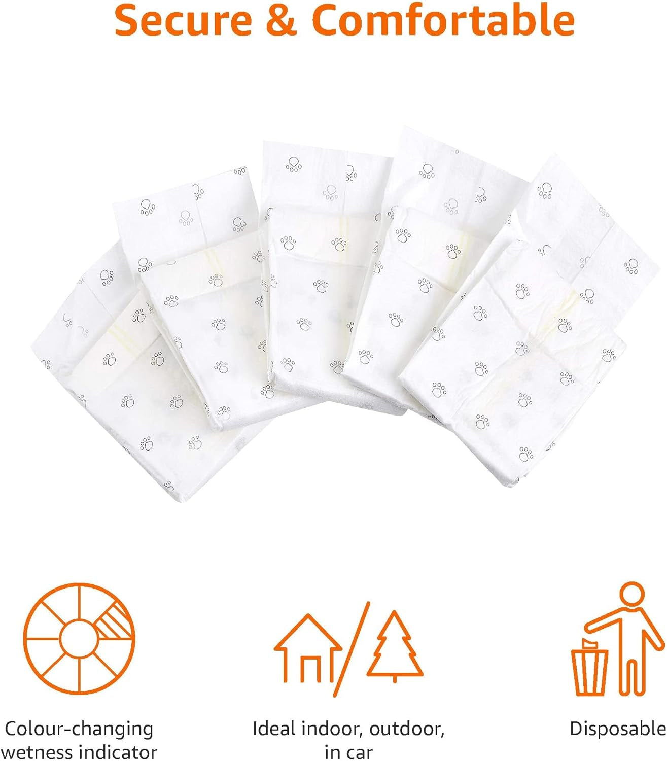 Male Dog Diapers, 30 Count, Large, Ultra Absorbent Disposable Wrap with Secure Fit, Leakproof and Comfortable