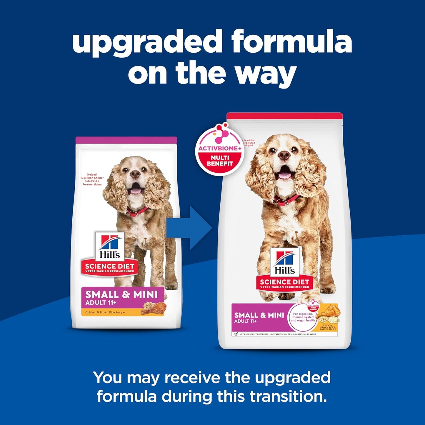 Small & Mini, Senior Adult 11+, Small & Mini Breeds Senior Premium Nutrition, Dry Dog Food, Chicken, Brown Rice & Barley, 4.5 Lb Bag