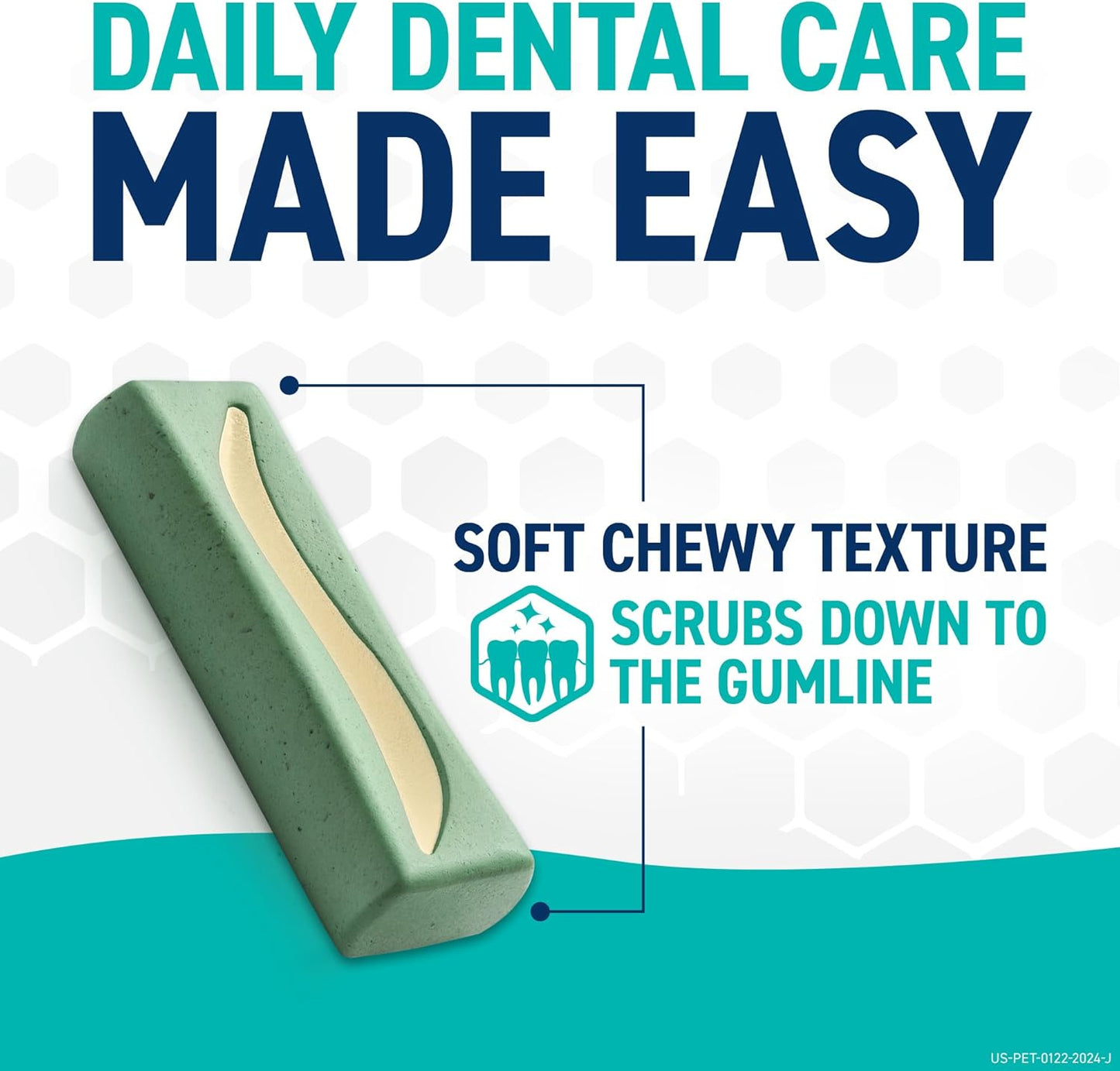 Dental Chews for Dogs, Oral Care and Hygiene Chews (Small Dogs, 10-24 Lbs.) Blue Pouch, 30 Count