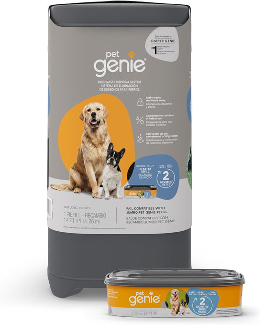 Pail | Dog Waste Disposal System for Outdoor and Indoor Odor Control | Dog Poop Trash Can | Includes 1 Square Refill Bag That Lasts up to 2 Months