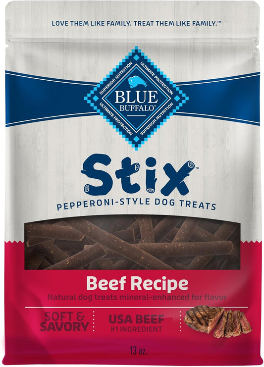 Stix Pepperoni-Style Dog Treats Made with Natural Ingredients, Beef Recipe, 13-Oz Bag